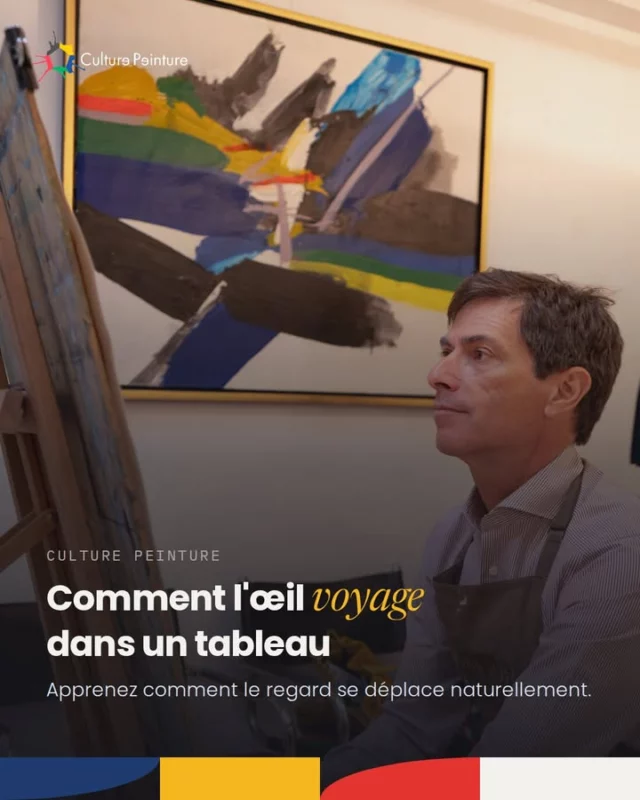 Nous sommes conditionnés par la culture occidentale : dès qu'on lit un livre, on commence en haut à gauche. Devant une toile, l'œil fait exactement pareil.
Ensuite, les tensions le dirigent — un manche, une tige, une ligne, chacune le pousse vers la forme suivante. La descente est plus facile que la montée, l'œil est naturellement attiré vers le bas. Et une forme claire, en bas à droite, le renvoie au point de départ.
Apprenez à regarder — masterclass gratuite, lien en bio.
#educationduregard #composition #peinture #culturepeinture #geneve