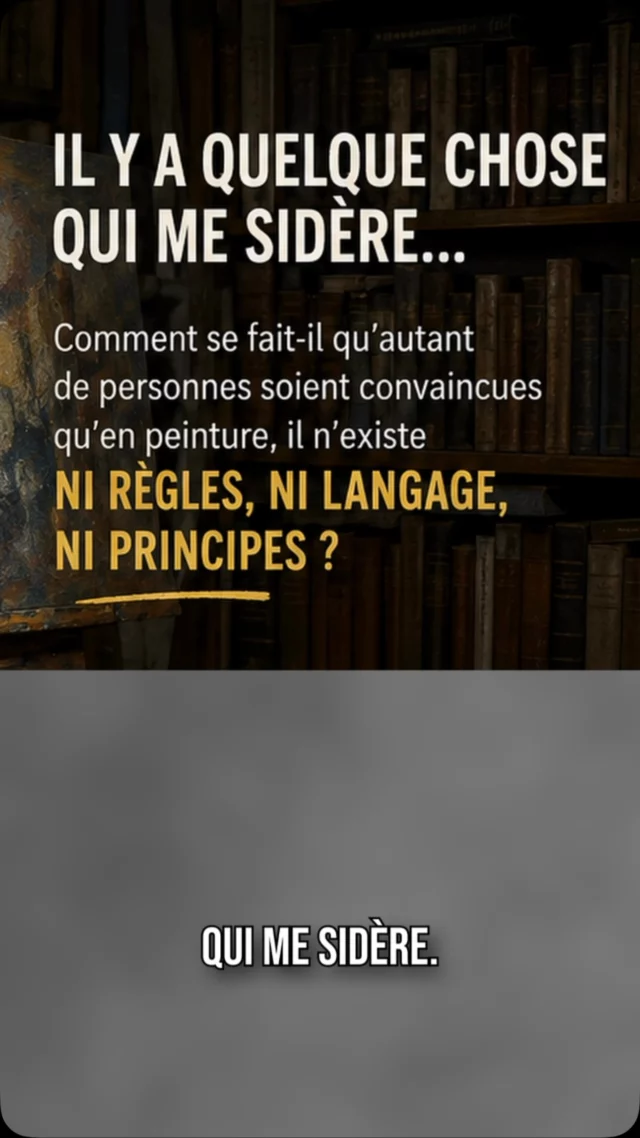 Depuis plusieurs années, une idée s’est largement imposée : en peinture, il n’y aurait ni règles, ni langage, ni principes. Il suffirait d’être libre, spontané et créatif.

Pourtant, lorsque l’on ouvre les traités de peinture ou que l’on étudie le travail des grands maîtres, on découvre tout autre chose : des siècles de recherches sur les formes, la composition, les rythmes, les contrastes, la profondeur, la couleur, les accords, les dissonances, les proportions…

Comment avons-nous pu en arriver à oublier l’existence de ce savoir ?

C’est précisément la question que je pose dans ce reel. Non pas pour limiter la créativité, mais parce que je suis convaincu que la liberté est d’autant plus riche qu’elle s’appuie sur une véritable compréhension du langage pictural.

Je serais très curieux de connaître votre point de vue : pensez-vous que la peinture possède un langage qui peut s’apprendre, ou au contraire qu’elle ne relève que de l’inspiration et de la liberté ?

J’ai hâte de lire vos réflexions en commentaire.

#CulturePeinture #Peinture #Art #HistoireDeLArt #Composition Couleur LangagePictural ArtContemporain ApprendreAPeindre