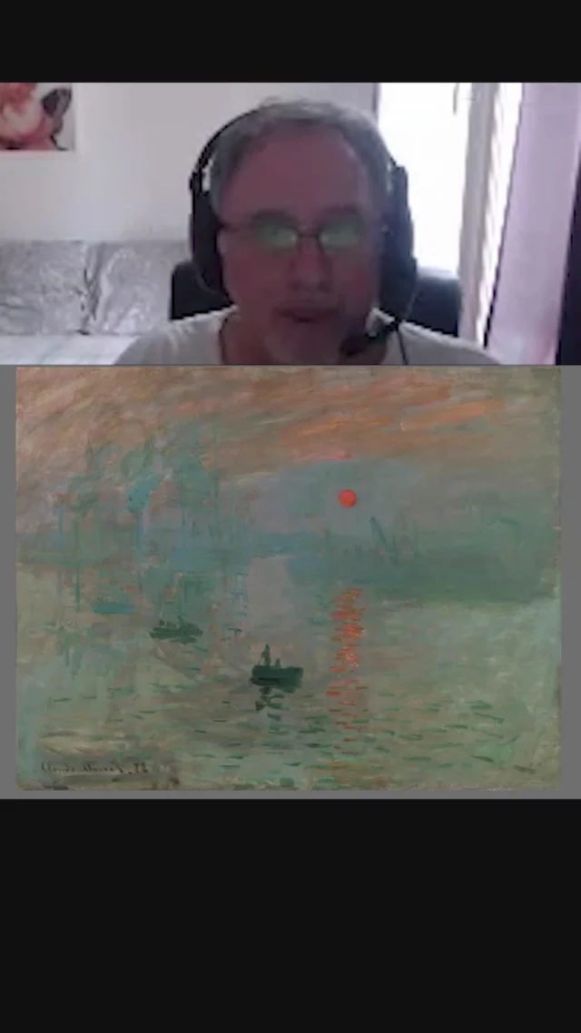 Aujourd’hui, on regarde Impression, soleil levant de Claude Monet, et surtout un détail technique hyper fort : comment Monet “bloque” la note rouge du soleil pour qu’elle reste au fond du tableau, sans venir “sauter” au premier plan.

👉 Le secret :
un contraste voisin (la grue / élément sombre proche du soleil)
et surtout la barque très foncée au premier plan, qui sert d’ancre dans la profondeur. Le rythme des barques qui construit la distance
le dialogue eau / ciel dans l’écriture de la touche.

À garder en tête pour vos tableaux :
si vous posez une note très dynamique au loin, pensez à mettre un élément fort devant pour la maintenir en place.